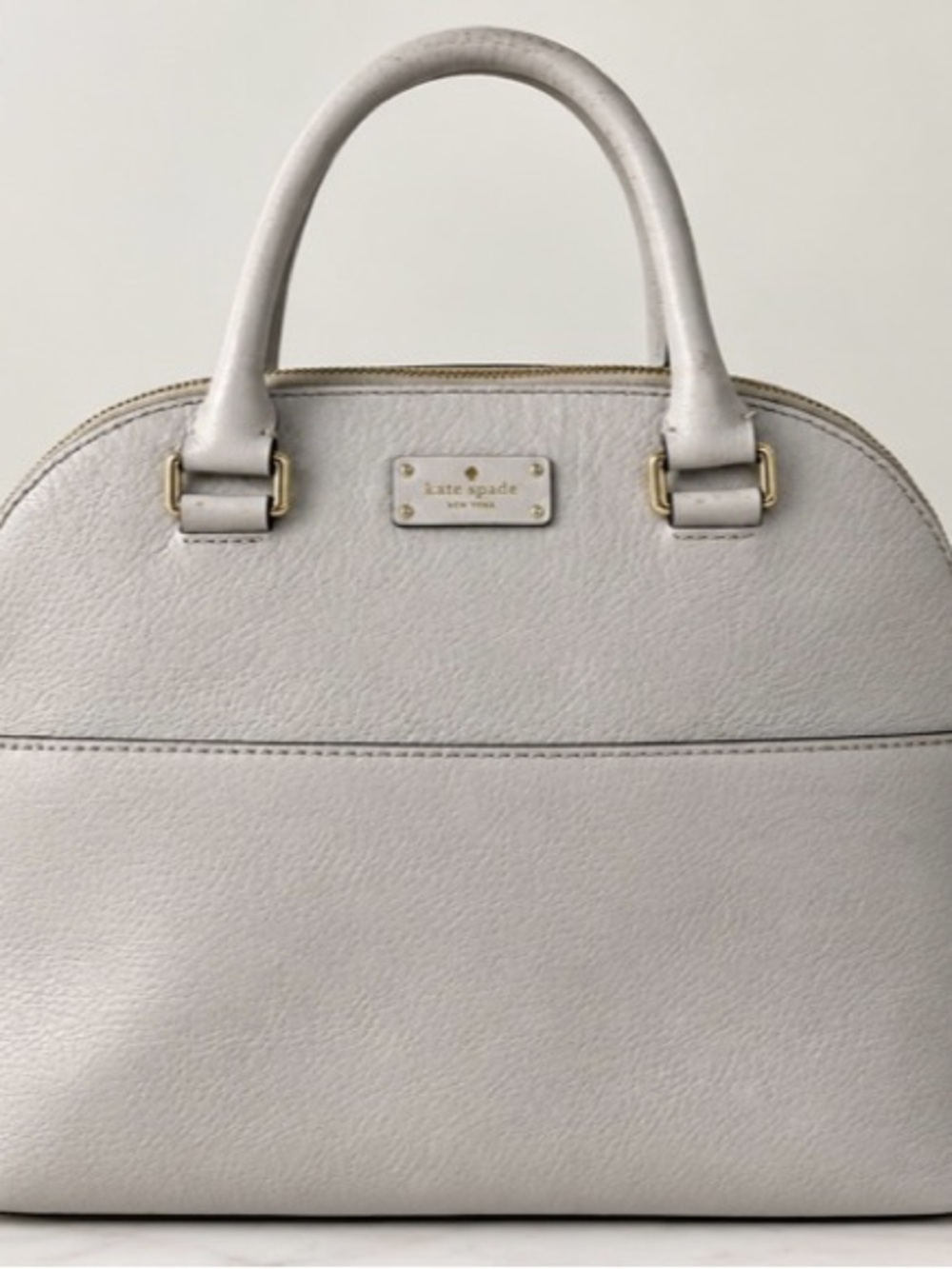 Kate Spade gray leather satchel handbag